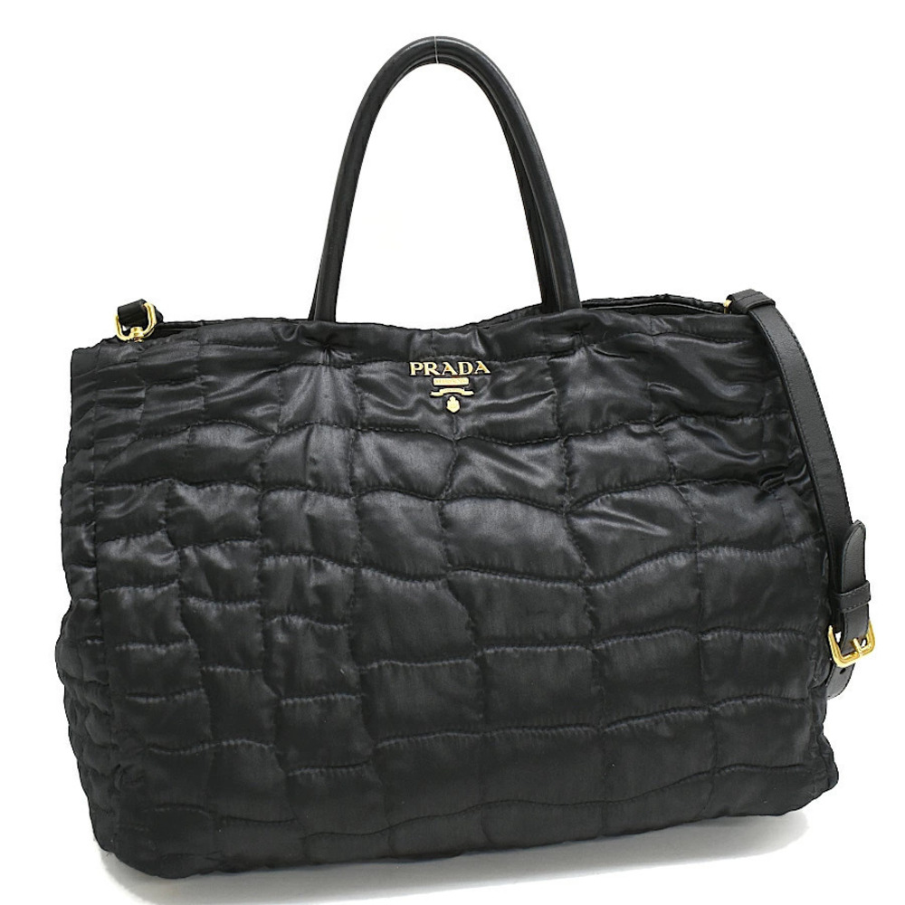 Prada Tote Tessuto Saffiano Bag Quilted Black